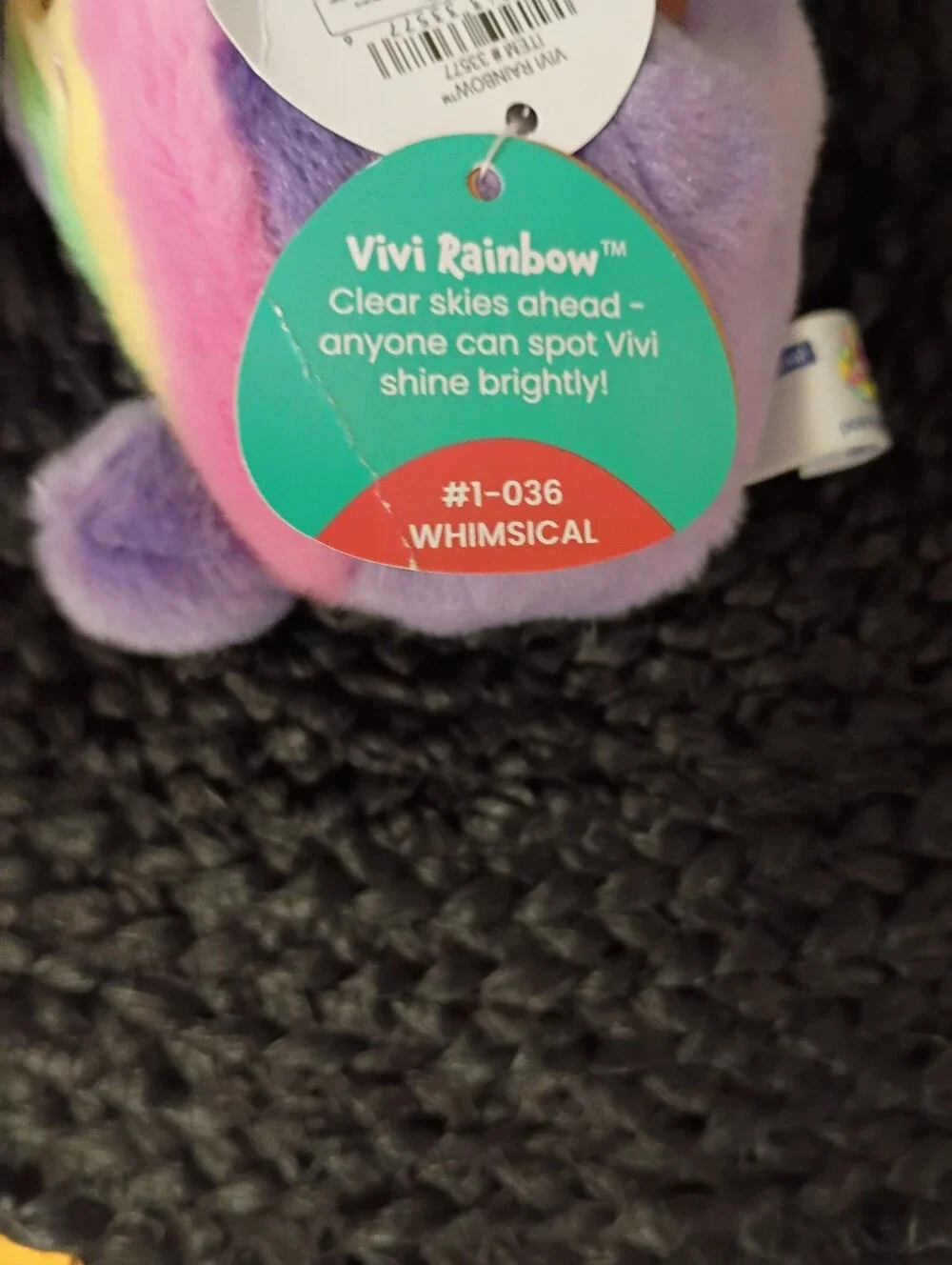 NWT Original Palm Pals #1-036 Whimsical Vivi Rainbow Plush Beanbag 5